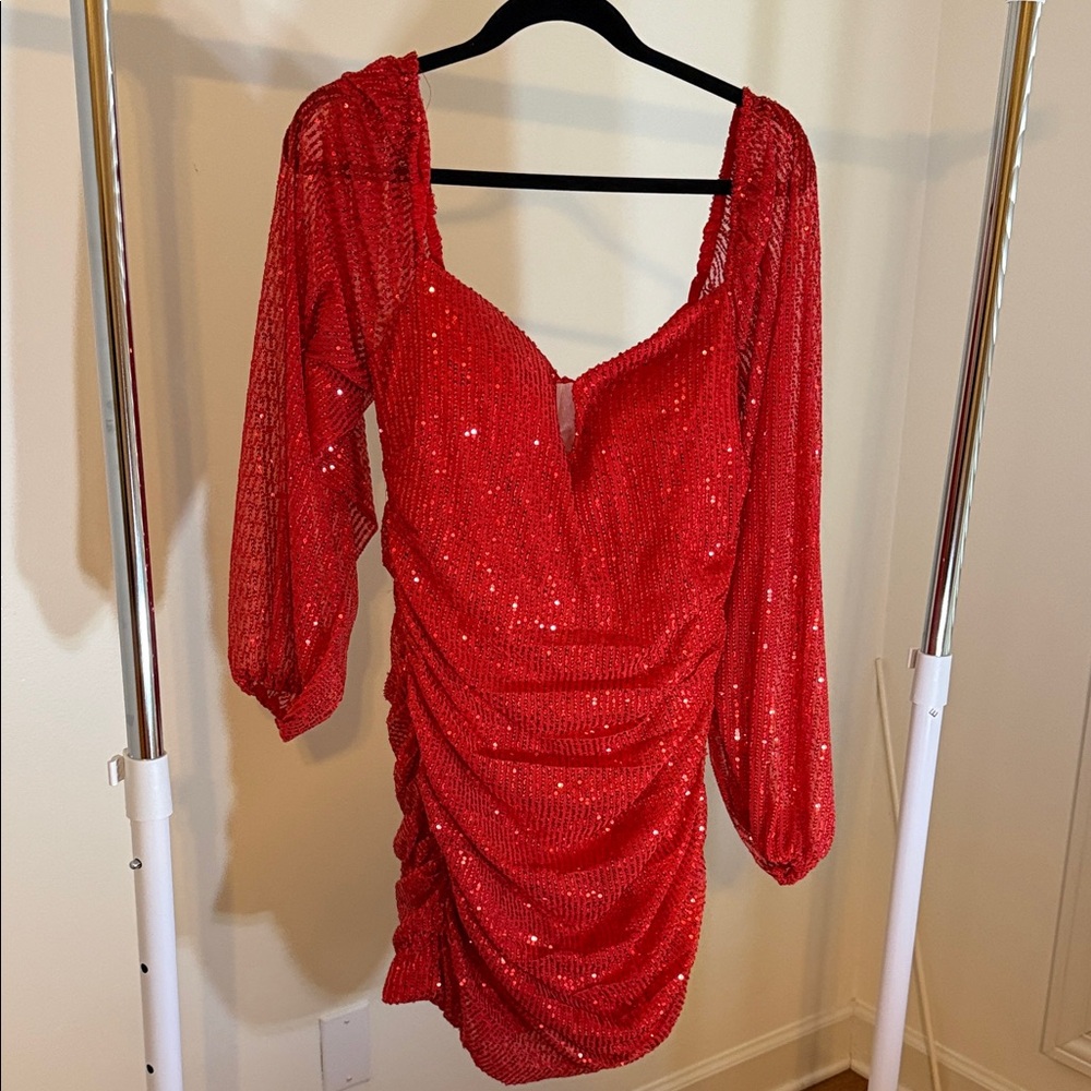 Elegant Red Sequin Dress